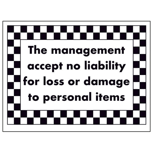 No Liability Safety Sign Protect Property For Businesses