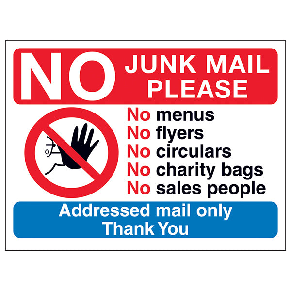 No Access Symbol: No Junk Mail Please, No Menus, No...