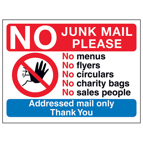No Access Symbol: No Junk Mail Please, No Menus, No...