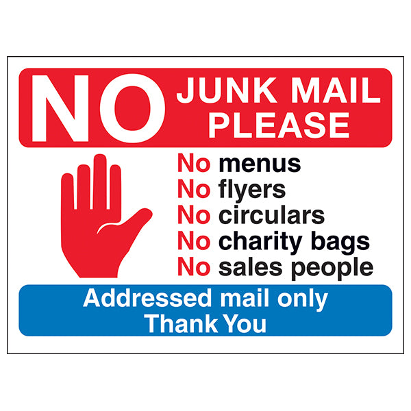 No Junk Mail Please Sign For Homes Stop Unwanted Mail Today