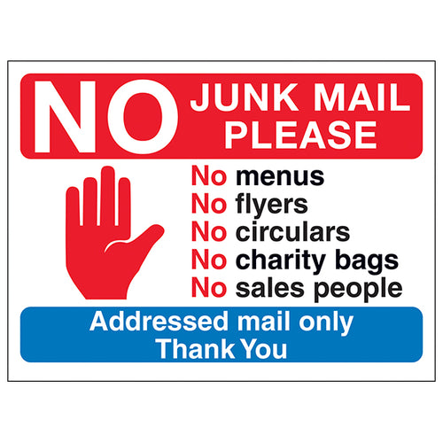 No Junk Mail Please Sign For Homes Stop Unwanted Mail Today