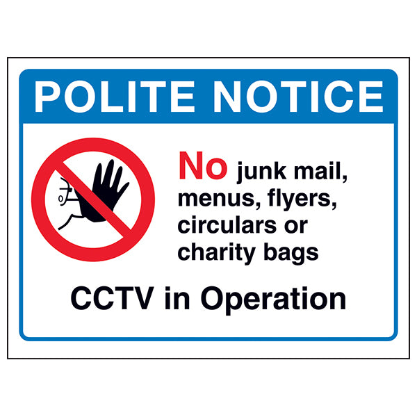 No Junk Mail Sign Polite Deters Cold Callers Homeowners