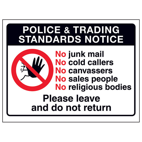 No Junk Mail Sign for Homeowners Deters Cold Callers