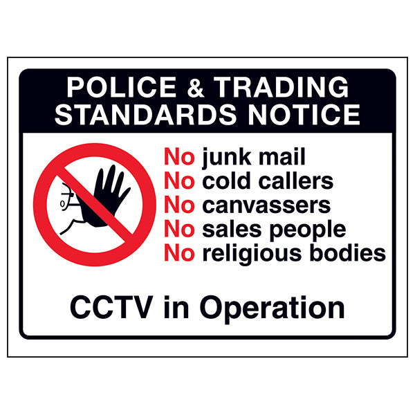 Police And Trading No Junk Mail Sign Deterrent For Homes
