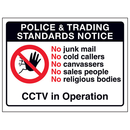 Police And Trading No Junk Mail Sign Deterrent For Homes