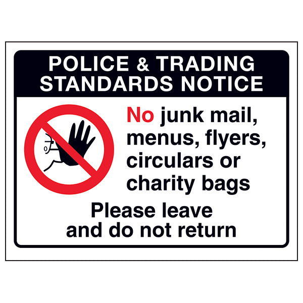 Junk Mail And Cold Caller Signs For Homeowners Deterrent