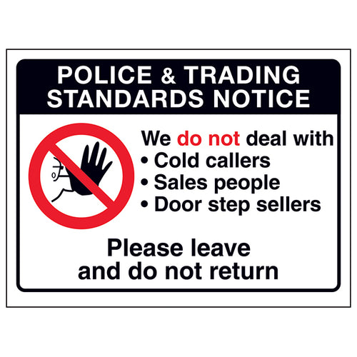 Police Trading Junk Mail Sign Please Leave Do Not Return