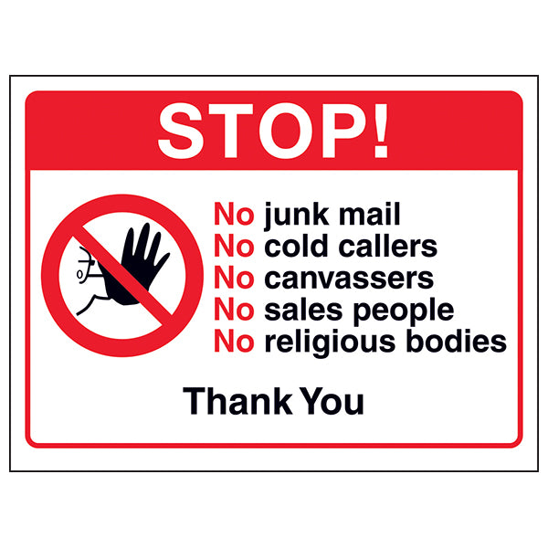 No Junk Mail Sign For Homes Deters Cold Callers Today