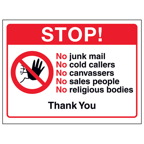 No Junk Mail Sign For Homes Deters Cold Callers Today