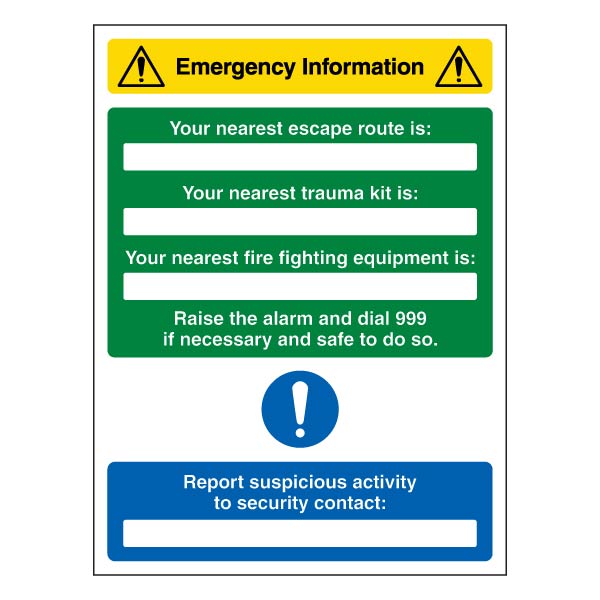 Emergency Escape Route Safety Sign Fast Locate For Staff