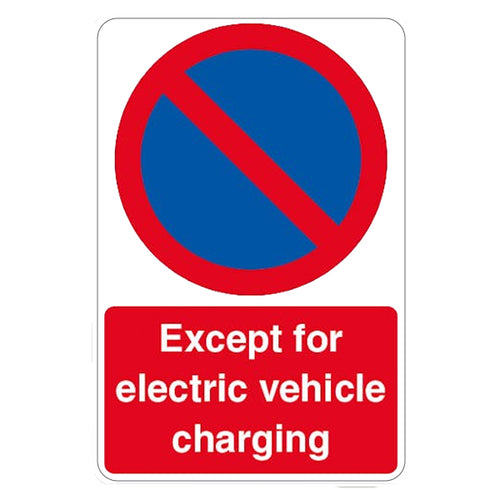 Electric Vehicle Charging No Waiting Safety Sign Workplace
