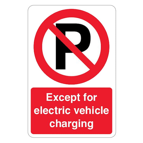 Except Electric Vehicle Charging Safety Sign Clear Business