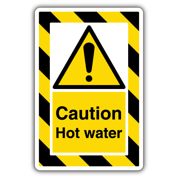 ExtraViz Caution Hot Water Safety Sign Workplace Visibility
