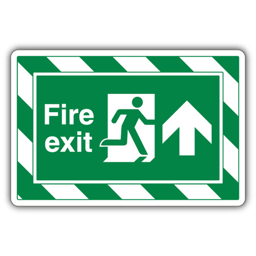 Fire Exit Arrow Up Safety Sign ExtraViz Visible Workplace