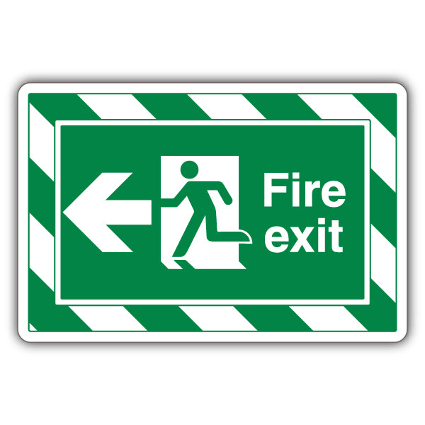 Fire Exit Arrow Left Safety Sign ExtraViz For Workplace