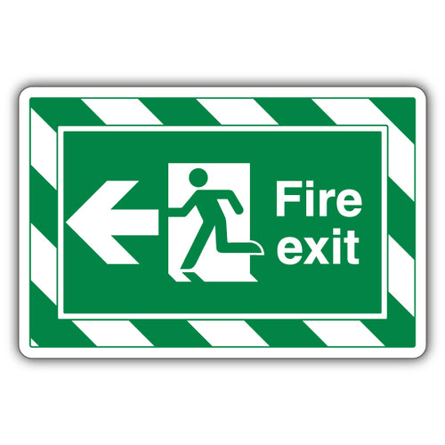 Fire Exit Arrow Left Safety Sign ExtraViz For Workplace