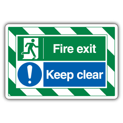 Fire Exit Keep Clear ExtraViz High Visibility Safety Sign