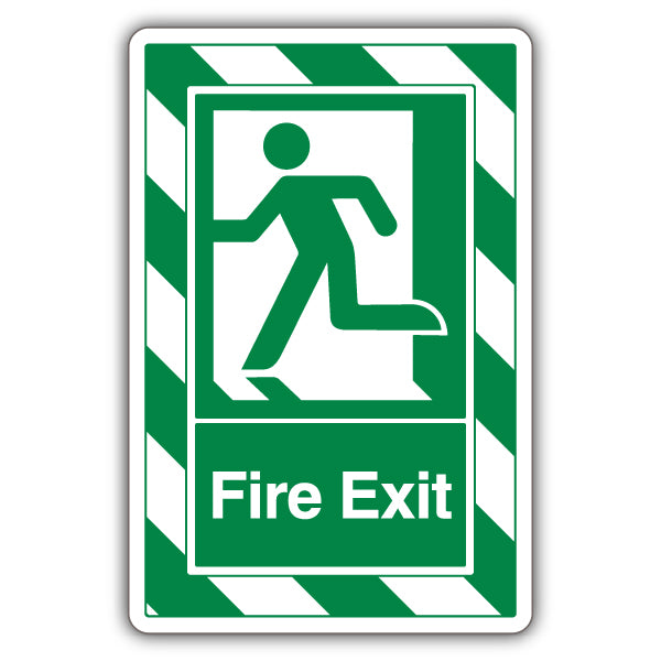 Fire Exit Running Left Safety Sign ExtraViz High Viz Site