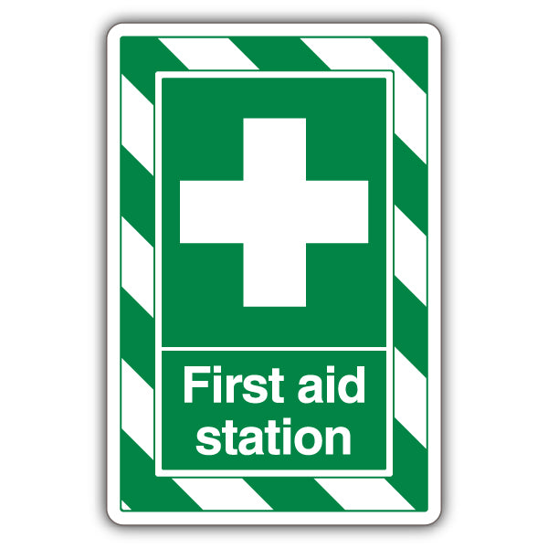 First Aid Station Safety Sign ExtraViz Workplace Visibility