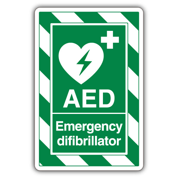 ExtraViz AED Safety Sign High Visibility For Workplace