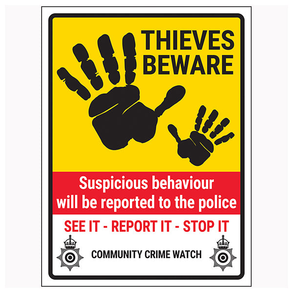 Neighbourhood Watch Safety Sign Deters Thieves Homeowners