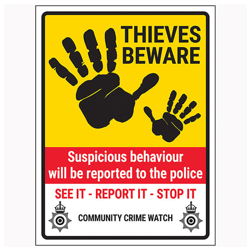 Neighbourhood Watch Safety Sign Deters Thieves Homeowners