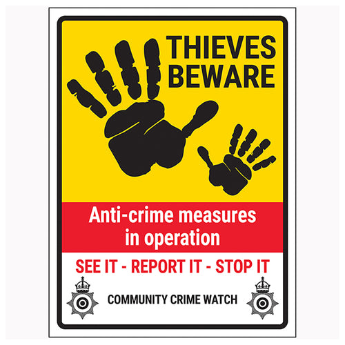 Community Crime Watch Safety Sign Protects Homeowners