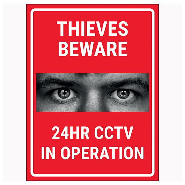24HR CCTV Safety Sign Deter Criminals Homeowners Protect