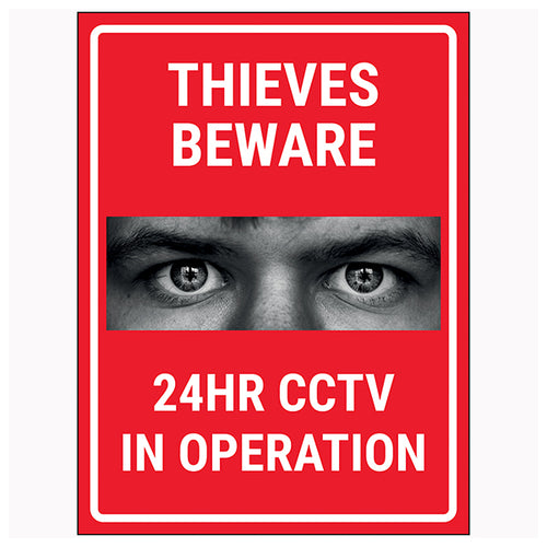 24HR CCTV Safety Sign Deter Criminals Homeowners Protect