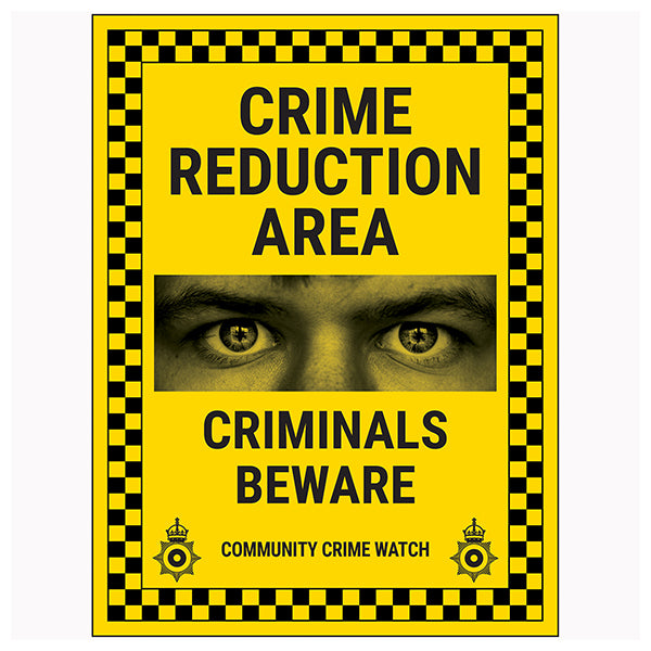 Crime Watch Safety Sign Deter Criminals Protect Homes