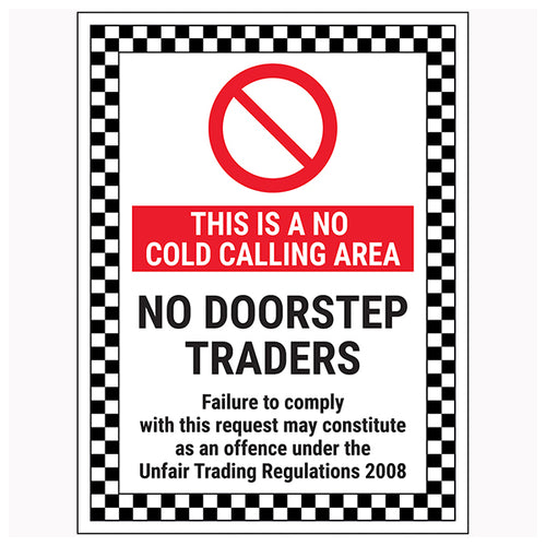 No Cold Calling Safety Sign Protect Homeowners Neighbourhood