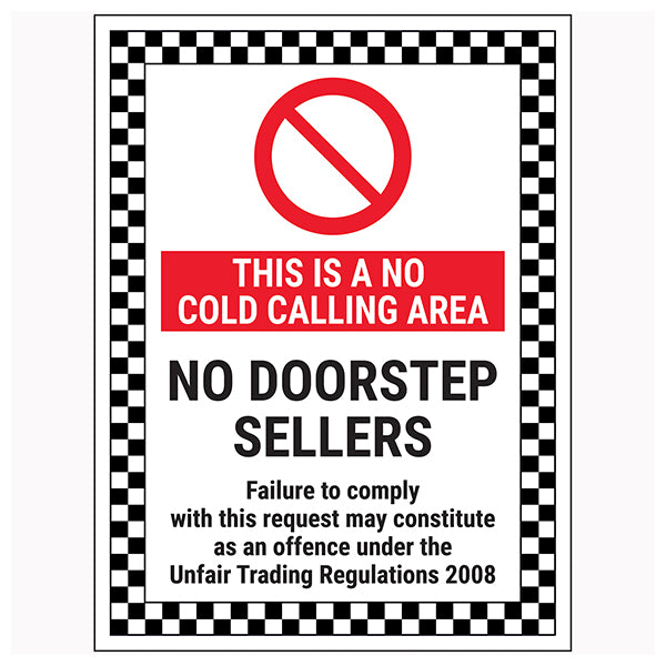 No Cold Calling Safety Sign Deter Callers Homeowners