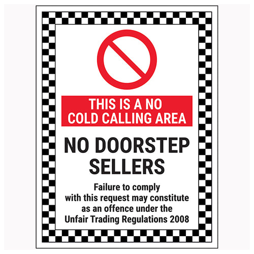 No Cold Calling Safety Sign Deter Callers Homeowners