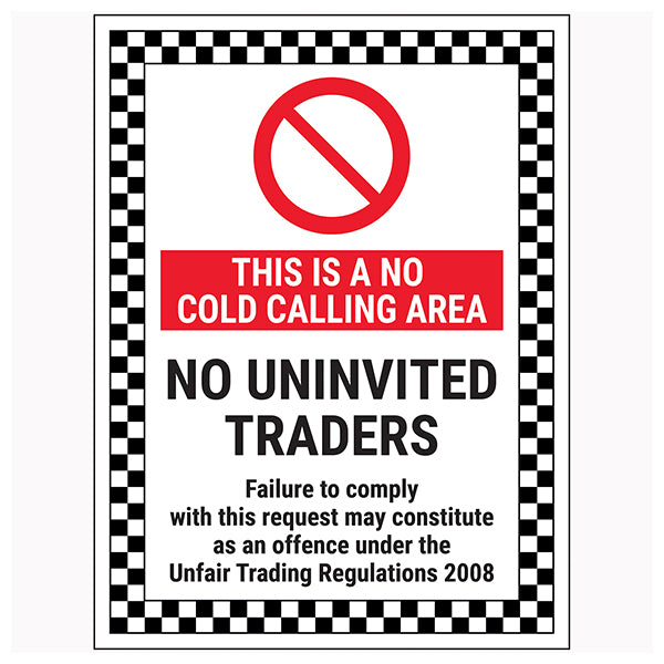 No Cold Calling Area Safety Sign Homeowners Protection