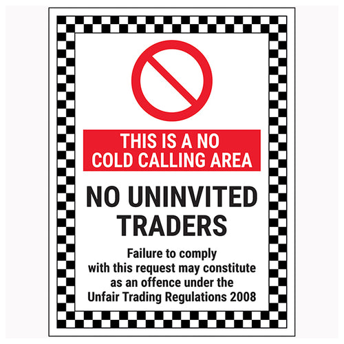 No Cold Calling Area Safety Sign Homeowners Protection