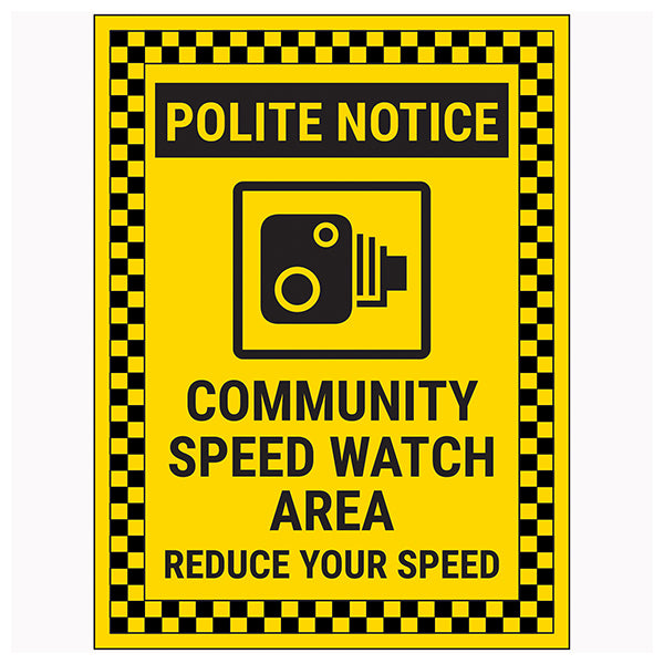 Community Speed Watch Safety Sign Reduce Speed Homeowners