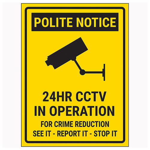 24HR CCTV Safety Sign For Homes Crime Prevention Notice