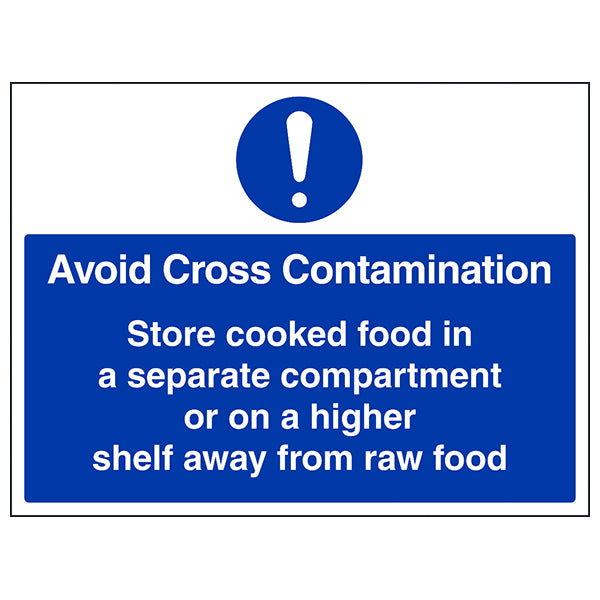 Avoid Cross Contamination Safety Sign Self Adhesive Staff
