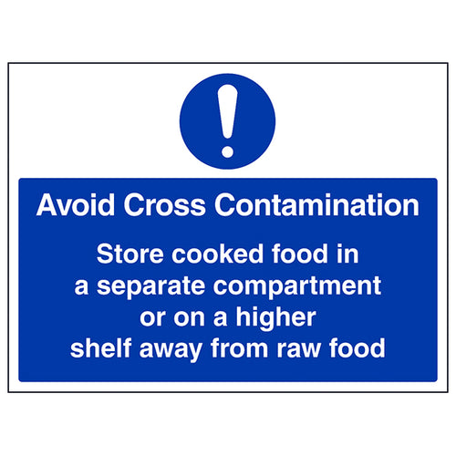 Avoid Cross Contamination Safety Sign Self Adhesive Staff