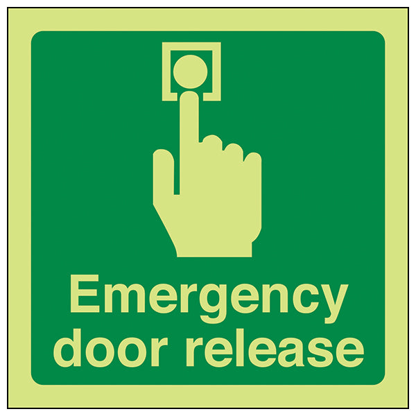 GITD Glow Emergency Door Release Safety Sign For Work