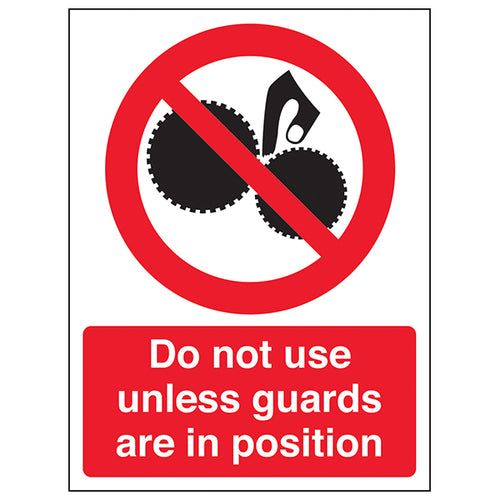 Do Not Use Unless Guards In Position Safety Sign Industrial