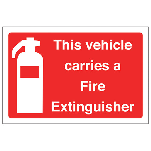 Vehicle Fire Extinguisher Safety Sign Compliant Durable
