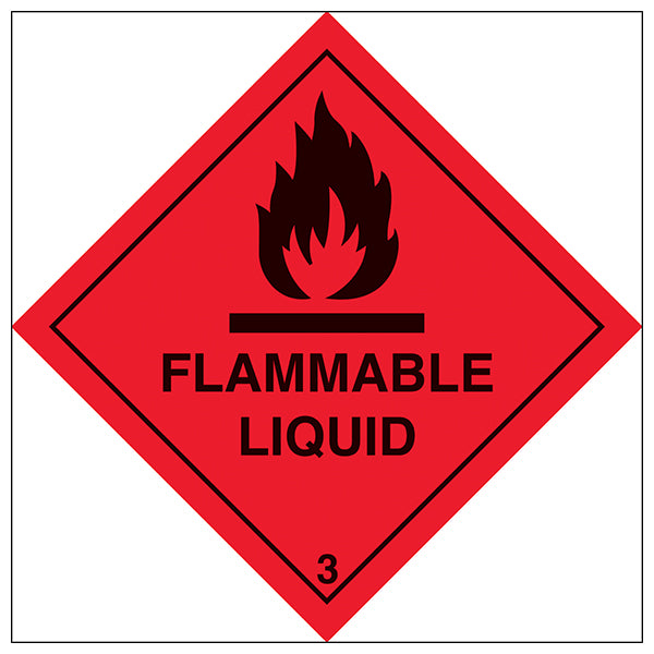 Flammable Liquid Safety Sign Durable Vinyl For Workplace