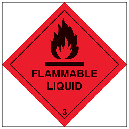 Flammable Liquid Safety Sign Durable Vinyl For Workplace