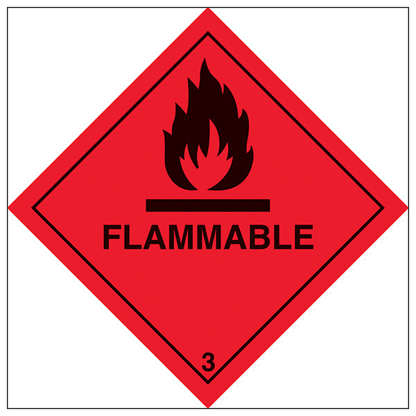 Flammable Safety Sign Durable Vinyl For Workplace Safety