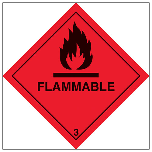 Flammable Safety Sign Durable Vinyl For Workplace Safety