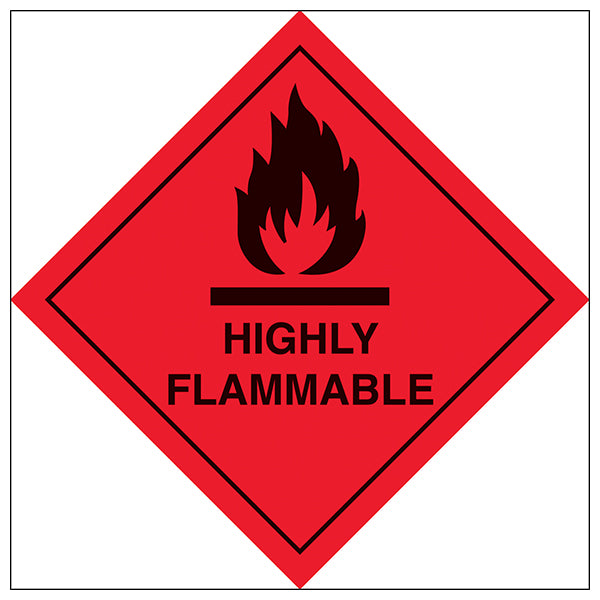 Highly Flammable Safety Sign Durable Vinyl For Workplace
