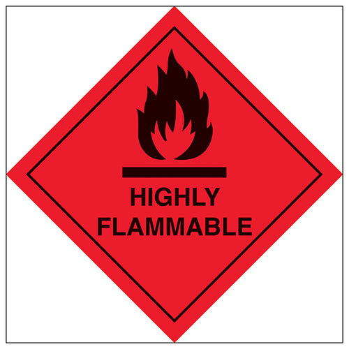 Highly Flammable Safety Sign Durable Vinyl For Workplace