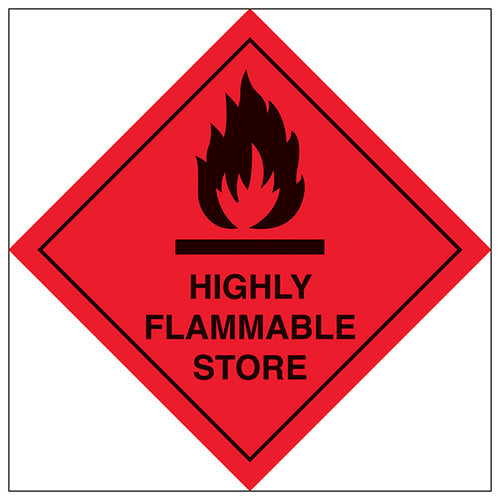 Highly Flammable Store Safety Sign Durable Vinyl Industrial