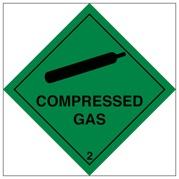 Compressed Gas Safety Sign Durable Vinyl Workplace Warning